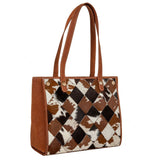 Myra Pecos Rising Weave Pattern Leather & Hairon Bag