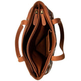 Myra Pecos Rising Weave Pattern Leather & Hairon Bag