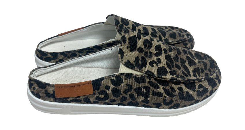 Leopard Canvas Slip on Shoes