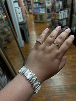 Rain bracelet silver striped