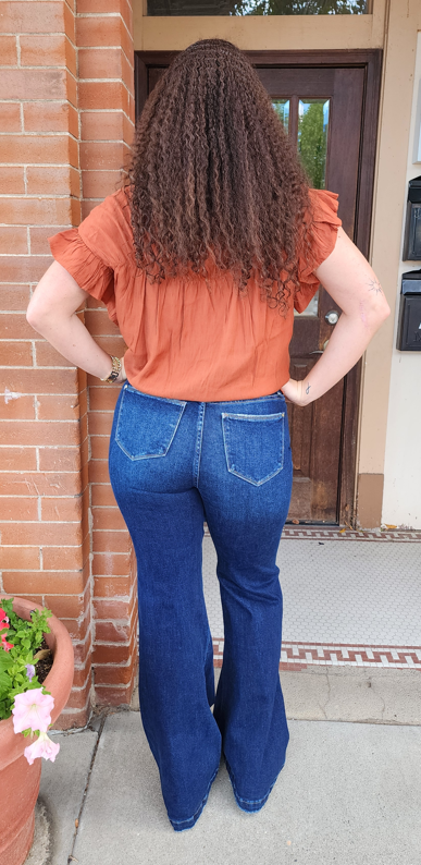 Distressed Super Hi Rise 70 Flare