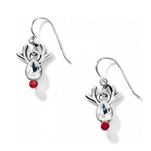 Brighton Reindeer Rock French Wire Silver-Red Earrings
