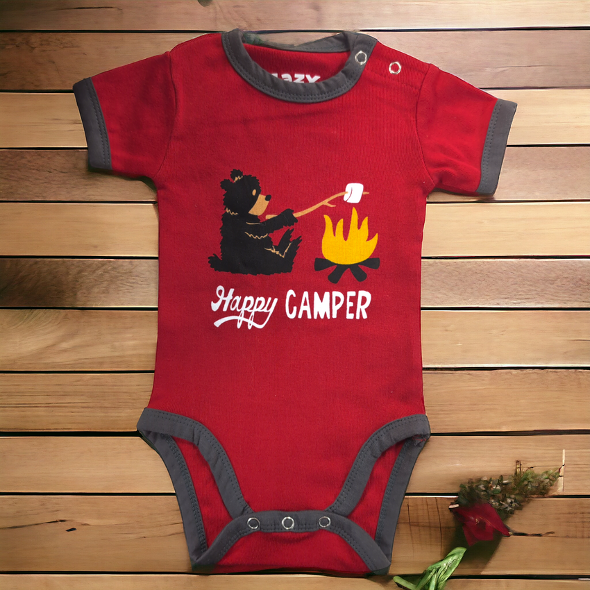 "Happy Camper" Baby Onsie- 6 Month