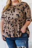 Plus Size Printed Babydoll Top-ONLINE ONLY