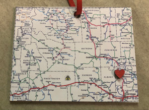 Wyoming State Map Ornament