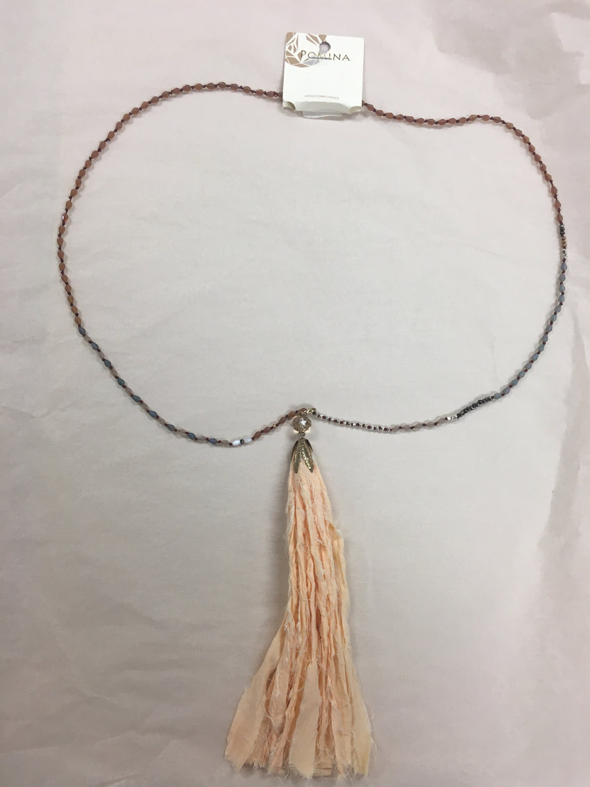Pomina Long Brown Tassel Necklace