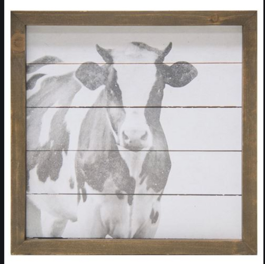 Mercy the Farmhouse Cow Framed Home Decor