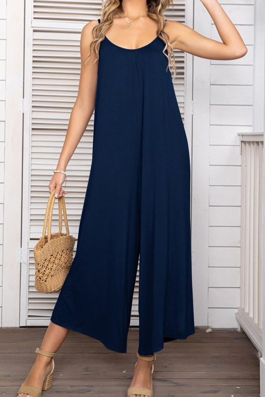 Spaghetti Strap Scoop Neck Jumpsuit-Online Only