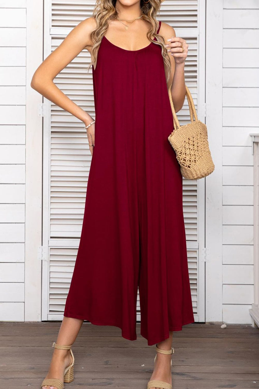 Spaghetti Strap Scoop Neck Jumpsuit-ONLINE ONLY
