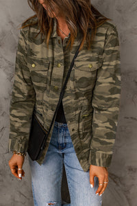 Camouflage Snap Down Jacket-online only