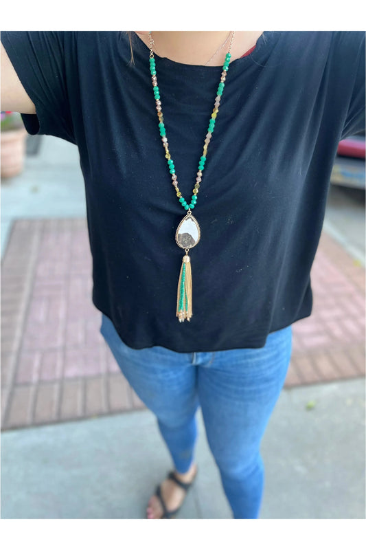 Cowprint Turquoise Necklace