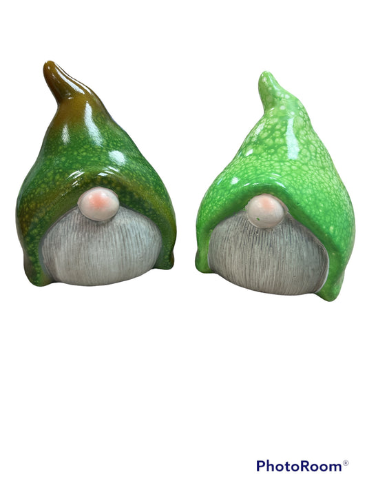 Green garden gnomes