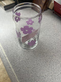 Retro Flower 16oz can glass