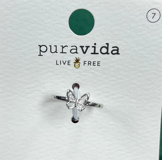 Pura Vida Butterfly In Flight Ring