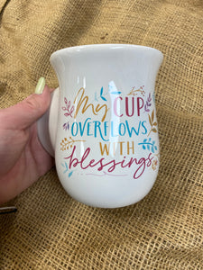 My cup overflows with blessings mug