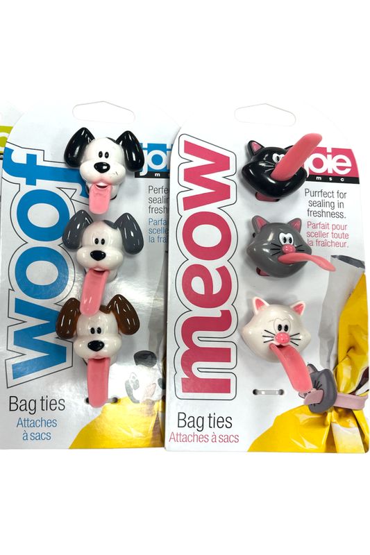 bag ties with dogs and cats