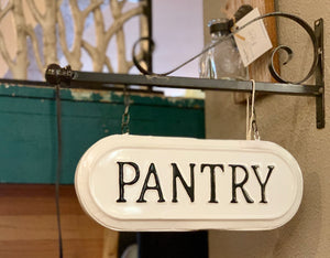 Enamel Pantry sign with bracket