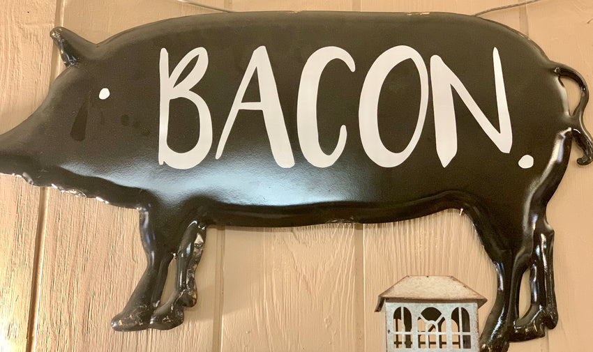 Farmhouse Pig Sign "Bacon"